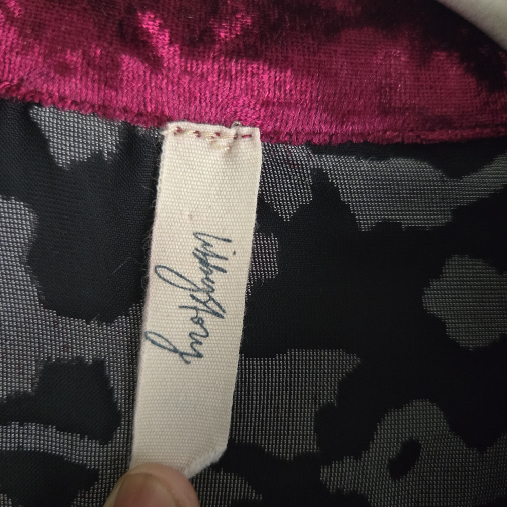 Velvet Burnout Sheer Floral Women's Small Whimsigoth Tunic - Picture 2 of 9